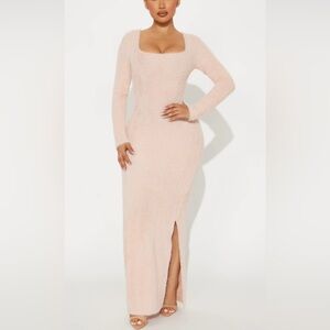 Elegant Cream Knit Dress